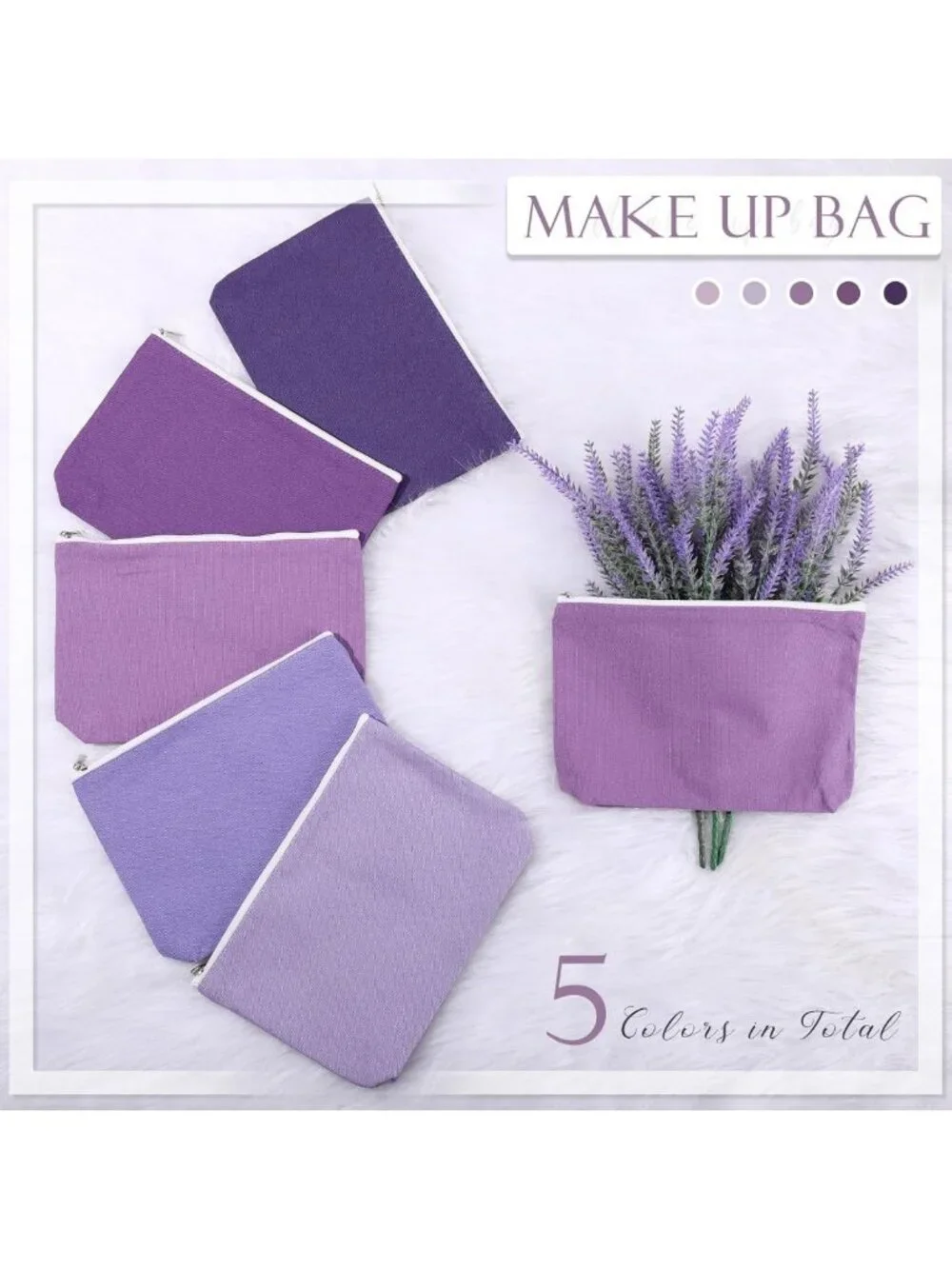 10 Pcs Canvas Makeup Bags Set - Blank DIY Toiletry & Pencil Pouches, Great Gift!